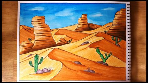 how to draw a desert|realistic desert drawing.